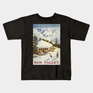 Sun Valley, Ski Poster Kids T-Shirt